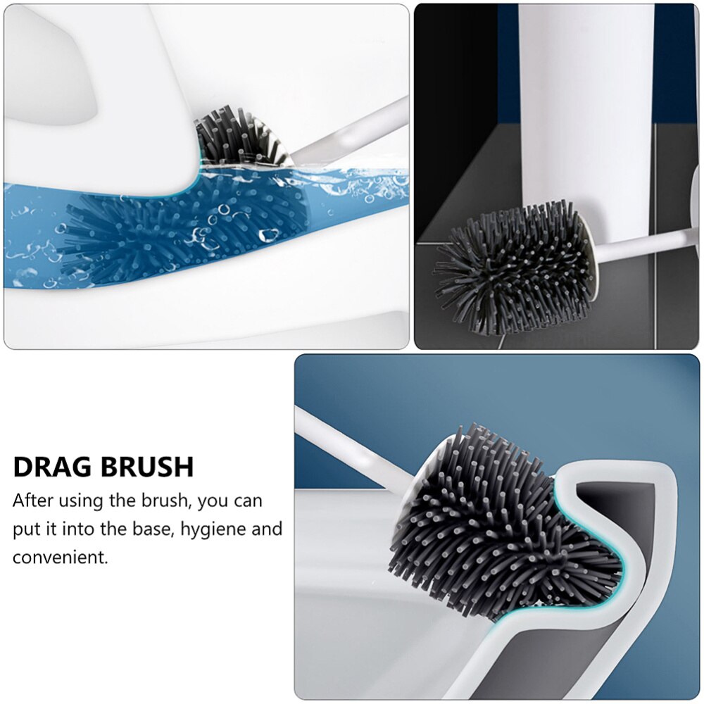 1 Set Soft Practical Long Handle Toilet Brush Set Bathroom Brush Cleaning Brush Toilet Brush And Holder for Store