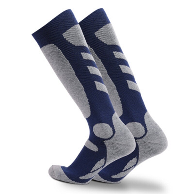 Calcetines altos deportivos para hombre, de algodón, cálidos, para ciclismo y escalada: BLUE / XL