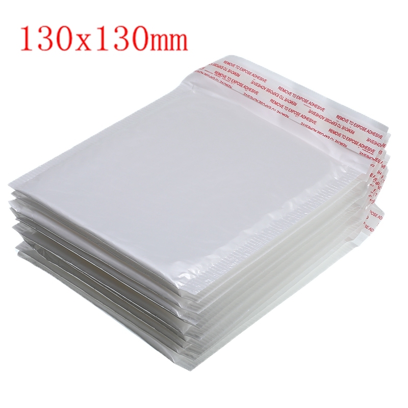 50PCS Verschillende Specificaties Wit Schuim Envelop Tas Mailers Padded Envelop Met Bubble Mailing Zak: 130x130mm