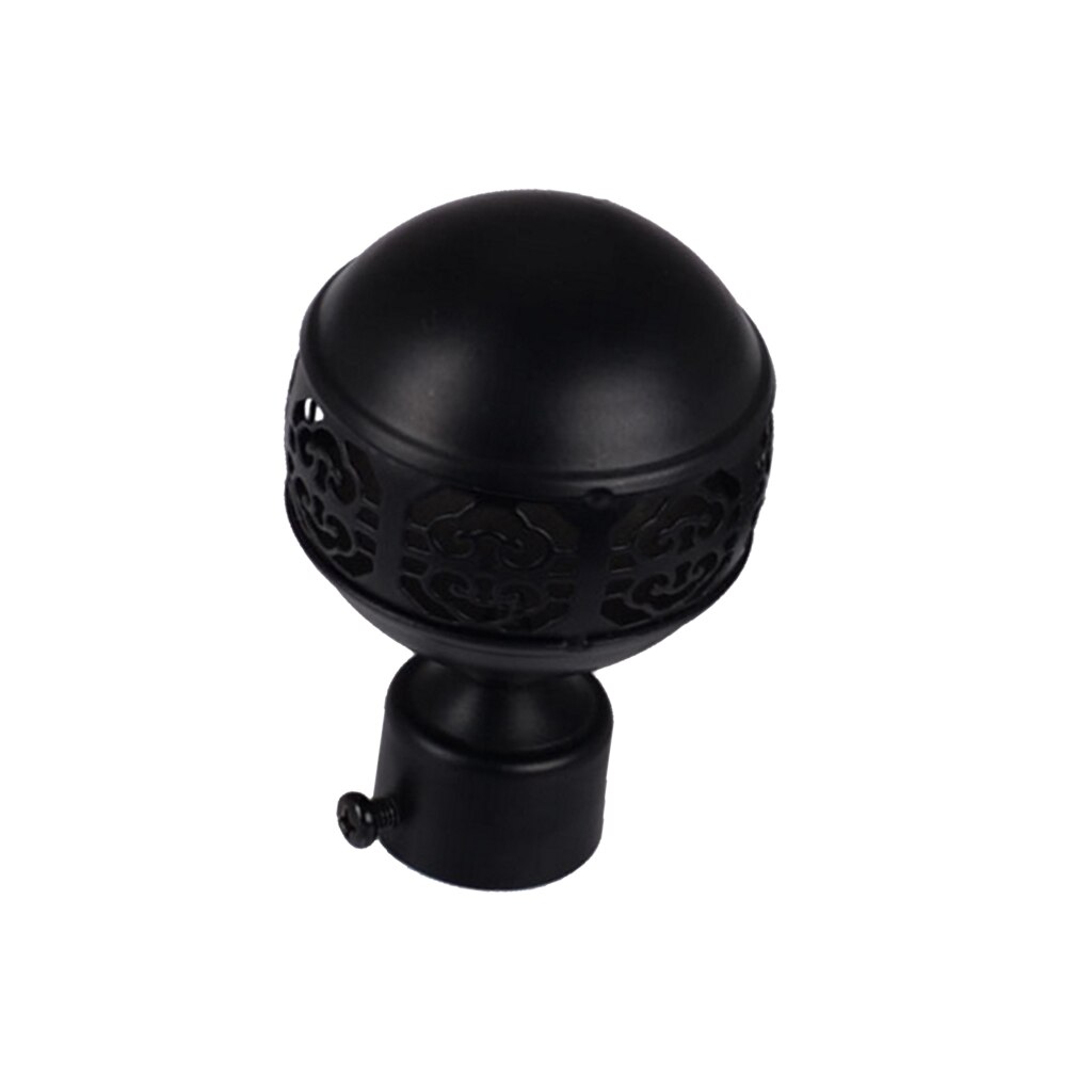 Various Curtain Pole Finials Window Panel Rod Decorative Ends Head - 1 Pcs PICK: Black J