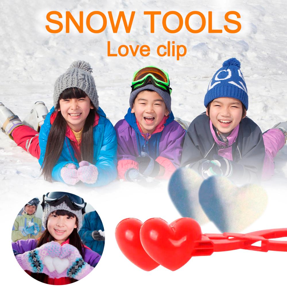 Hart Sneeuwbal Maker Winter Plastic Sneeuwbal Maker Clip Kids Outdoor Mold Speelgoed