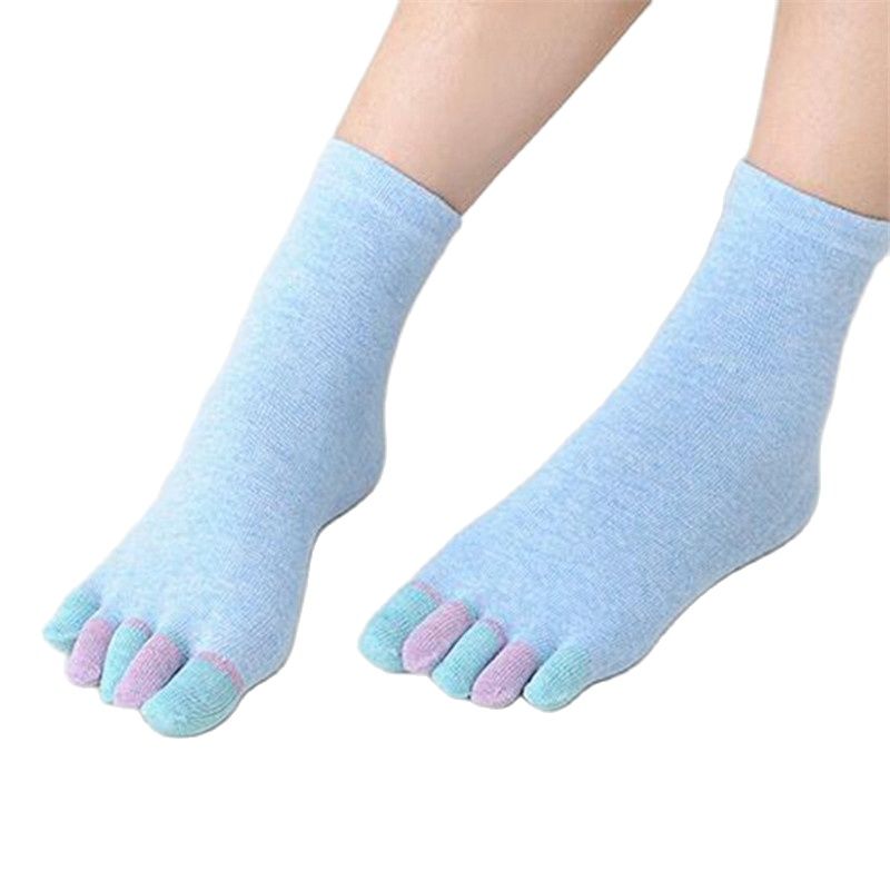 japonaise femmes drôle Kawaii orteil chaussettes Lolita cinq doigts dame fille bonbons couleurs mignon dormir chaussette pour les femmes