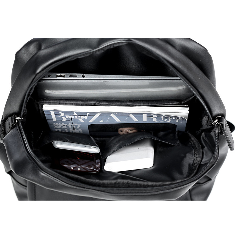 Plecak męski Pu Leather Fashion Wodoodporna torba podróżna Casual 14-calowy plecak na laptopa