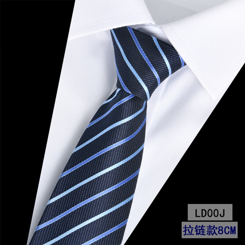 Cravatta con cerniera da uomo pigra 8CM cravatta a righe articoli tutto'ingrosso per le imprese