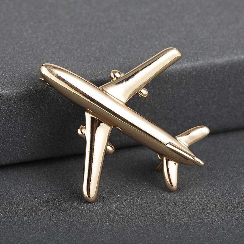 Blucome Plane Shape Brooch Badge Good Metal Aircraft Sweater Corsage Women Men Brooches Lapel Decoration