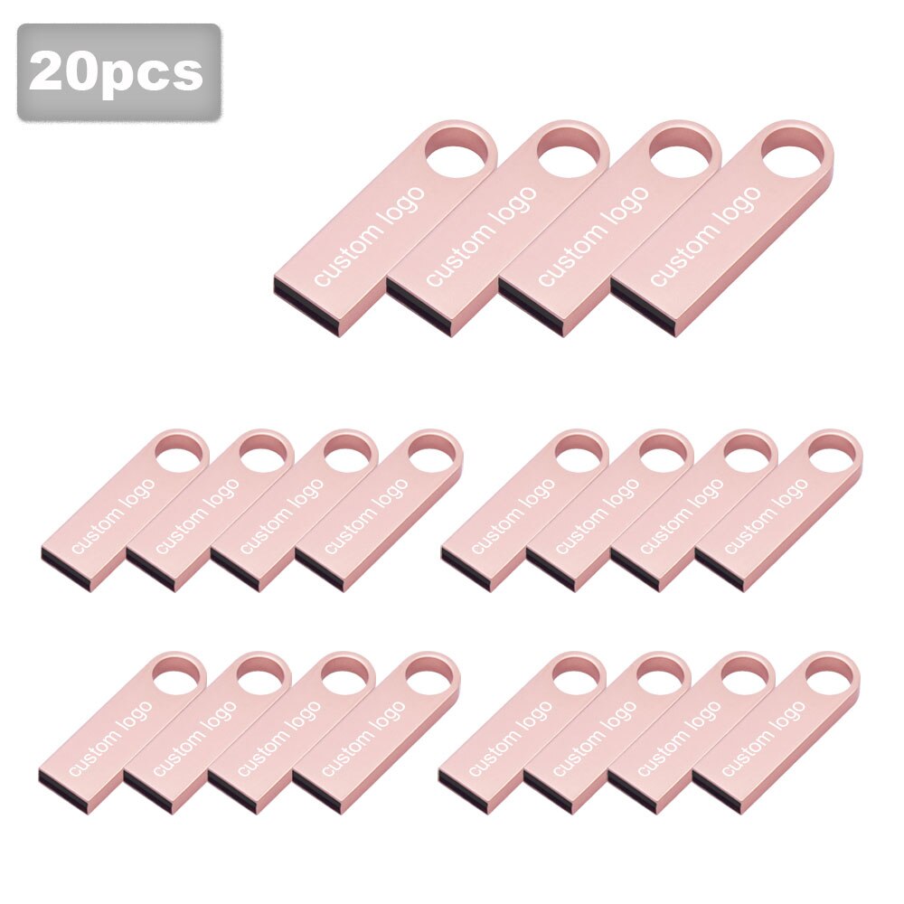 Pcs mini pendrive32GB 20 metal USB flash drive gb 8 4gb 16GB GB 64 32GB USB2.0 minúsculo pen drive memory stick U Disk cle usb logotipo livre