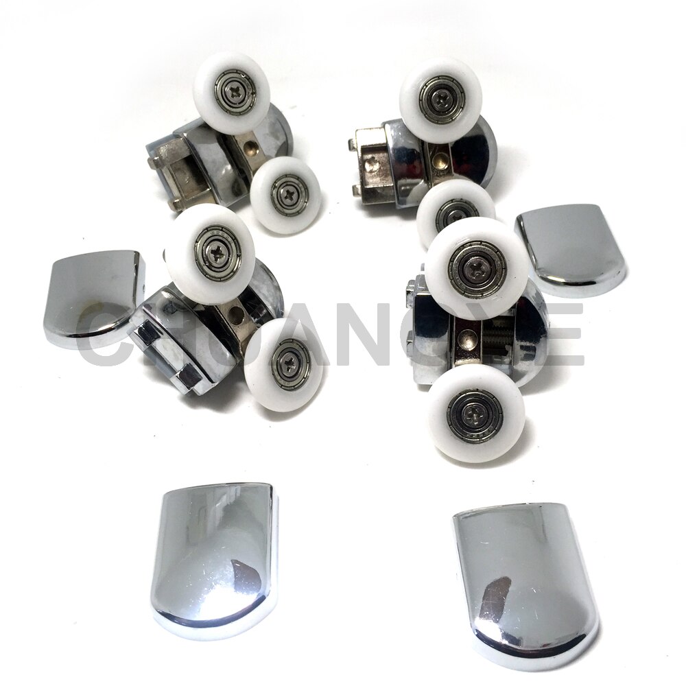 2 x Twin Top Zink Legering Douche Deur Rollers/Lopers