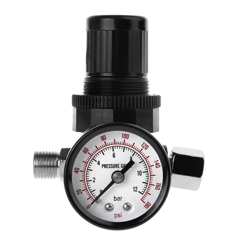 1/4 &quot;Luftdruck Regler Minderer 12Bar 180 PSI Spritzpistole Druck Ventil Messgerät