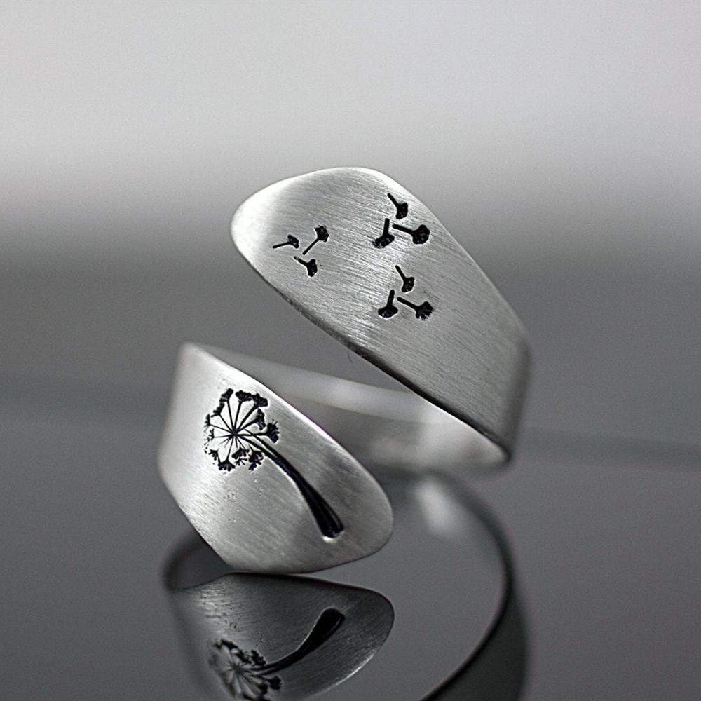 empfindlich Ring Löwenzahn Ringe für Frauen Hochzeit Engagement Schmuck Einstellbare