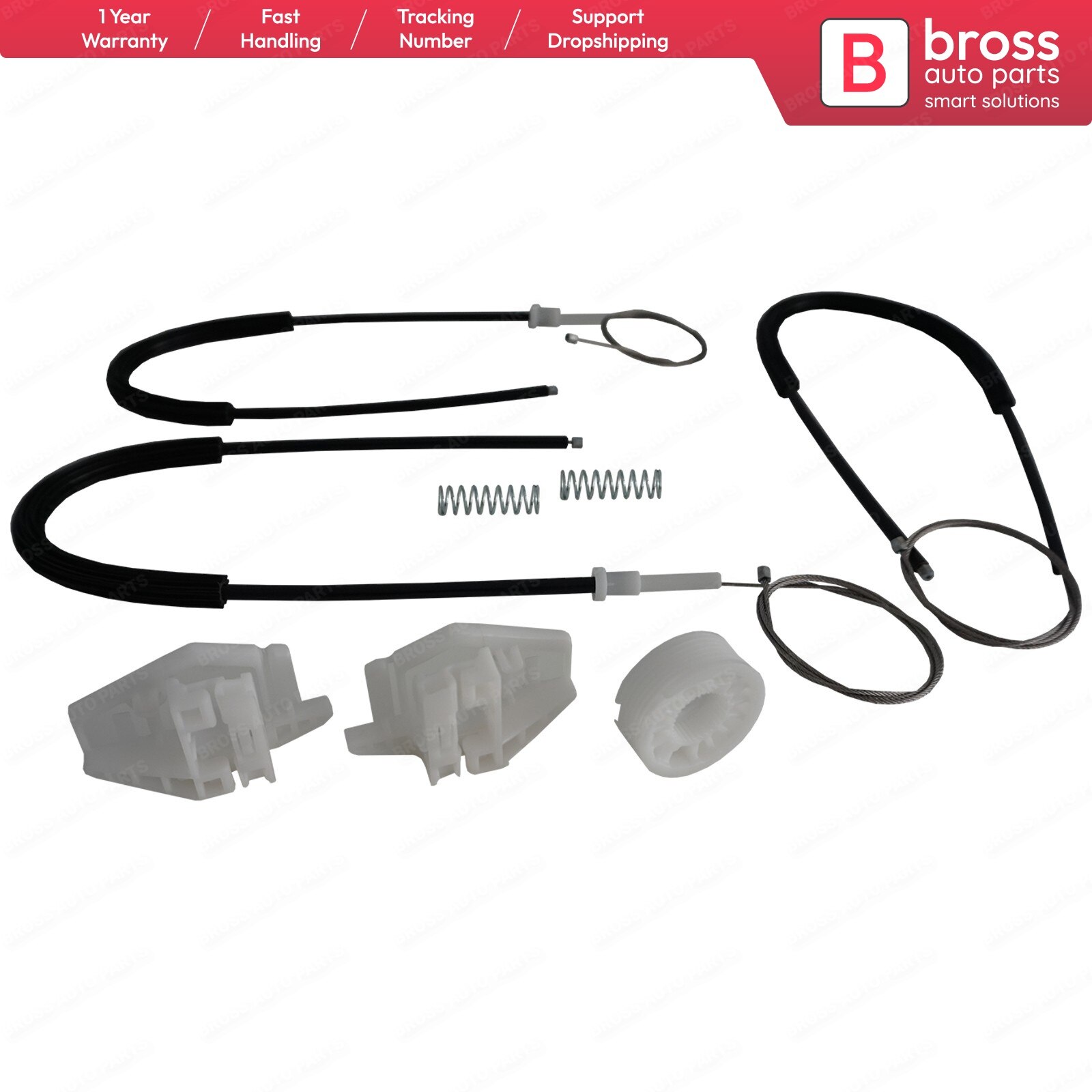 Bross Auto Parts BWR1030 Electrical Power Window Regulator Repair Kit Front Left Door for Citroen Xsara Picasso 2005