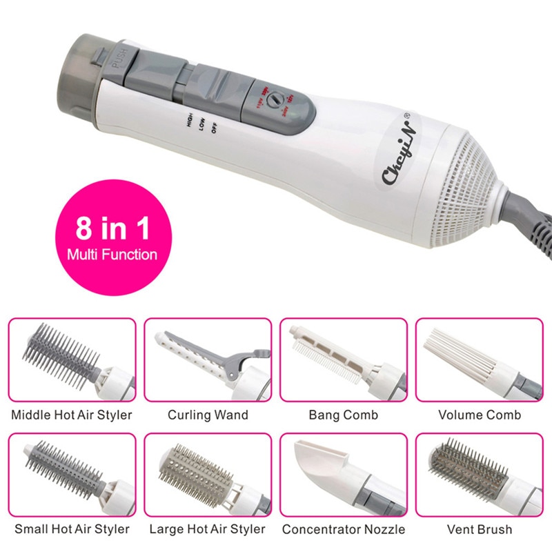 8-In-1 Multifunctionele Professionele Droger Blower Kam Borstel Salon Haardroger Reizen Föhn Curling Haar Hairstyling Tool 21