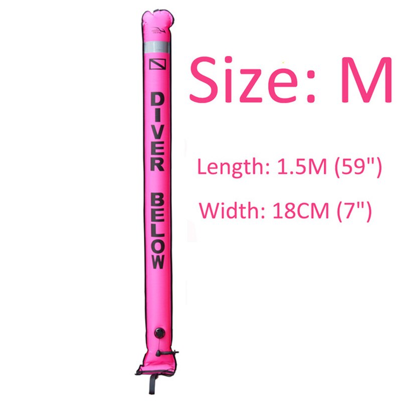 Diving SMB Signal 1.2M/1.5M/1.8M Diving Surface Marker Buoy Diver Below Scuba Diving Inflatable Signal Tube Safety Sausage: color 08