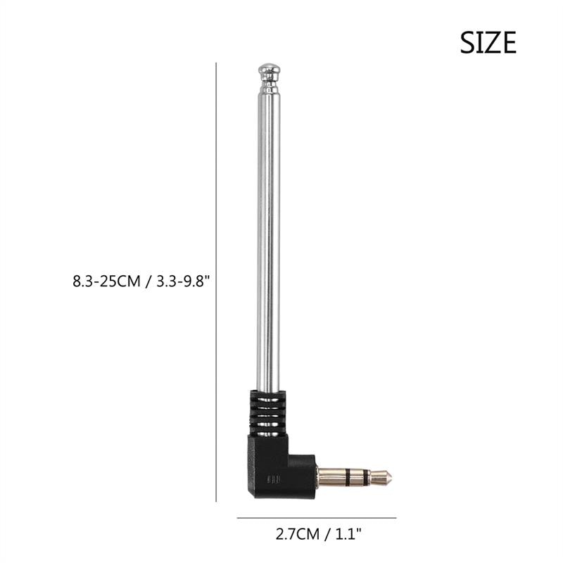 Onever 3.5mm FM Radio Receiver Antenna Retractable Aerial Stainless Steel Multi-Purpose Interface FM Radio For Car Mobile Phone