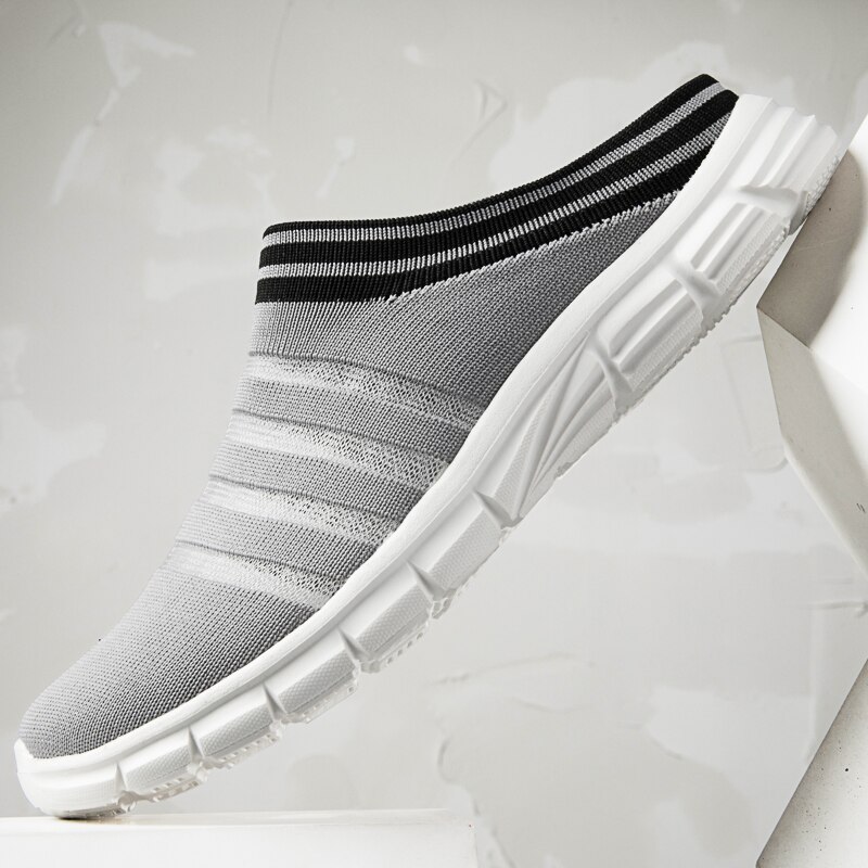 Chaussures d'été hommes sandales sans lacet plage pantoufles hommes baskets sabots hommes maille respirant Sandalias Zapatos Hombre taille 44