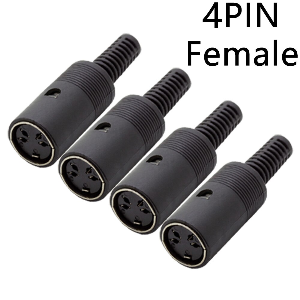 Connecteur DIN DMale/femelle, connecteur de prise DIN 3/4/5/6/7/8/9/13 broches, châssis, montage de câble avec poignée en plastique 10 pièces/lot: 4PIN Female