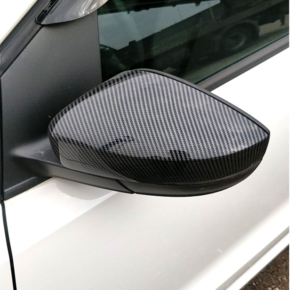 For VW Polo 6R 6C Side Door Wing Mirror Cover Replace caps (Carbon fiber) fit Volkswagen