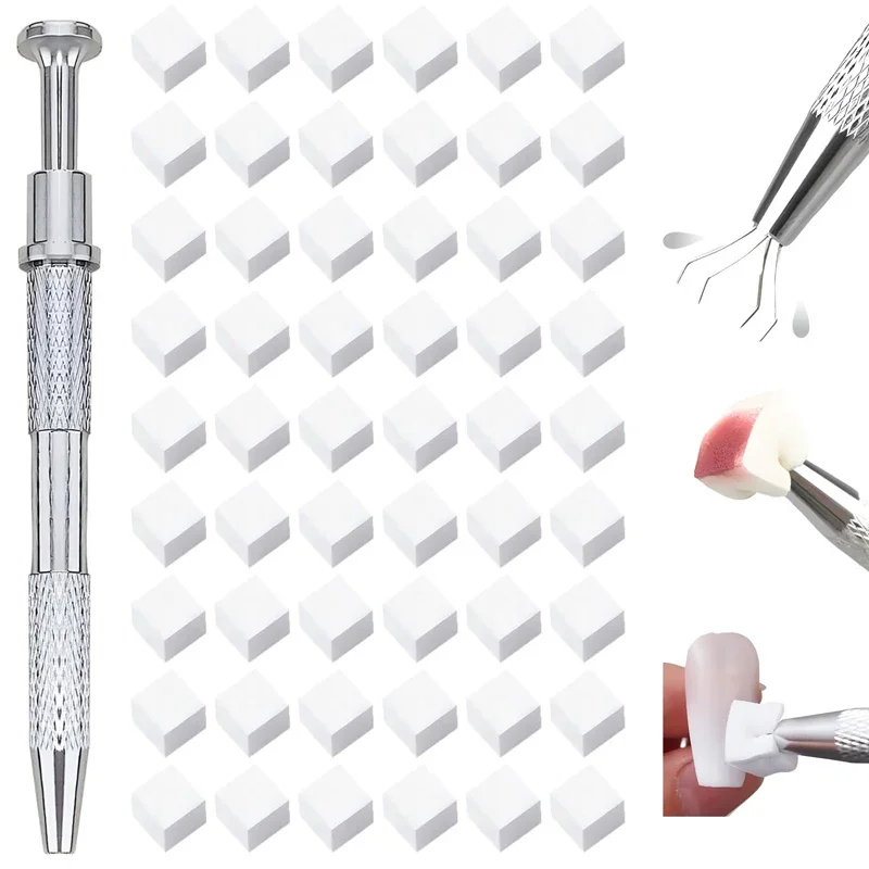 Ensemble d'éponges carrées pour Nail Art, 50 pièces, pinceaux dégradés, de vernis Gel, stylo à saisir, fournitures de manucure 229w: jaune clair