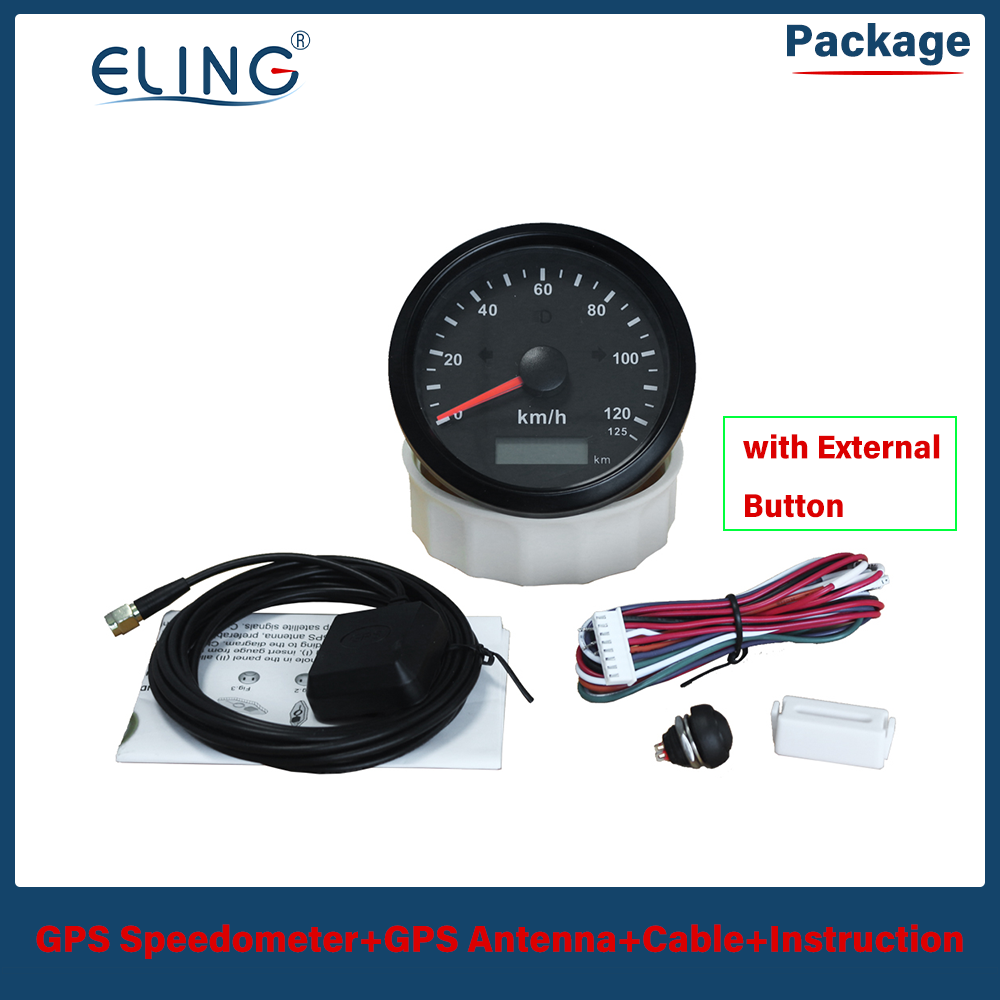 ELING Universal 85mm GPS Speedometer 0-125/160/200 km/h(MPH) Over Speed Alarm Left Right High Beam with Red Yellow Backlight