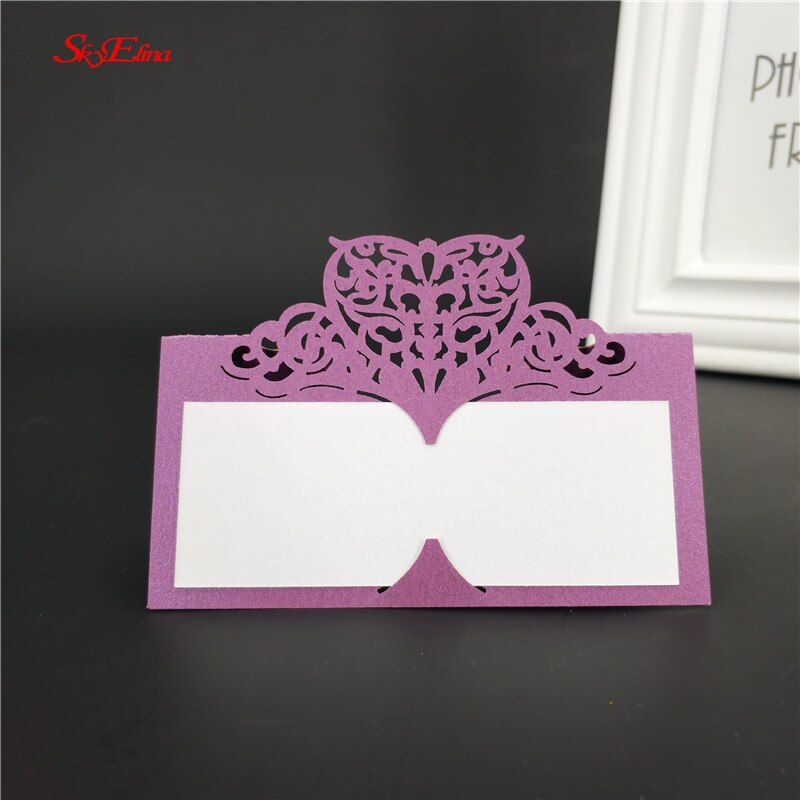 50pcs Party Table Name Guest Place Cards Favor Decoration Wedding Card birthday party Supplies Seating Decoration 5zSH871-50: Dark purple