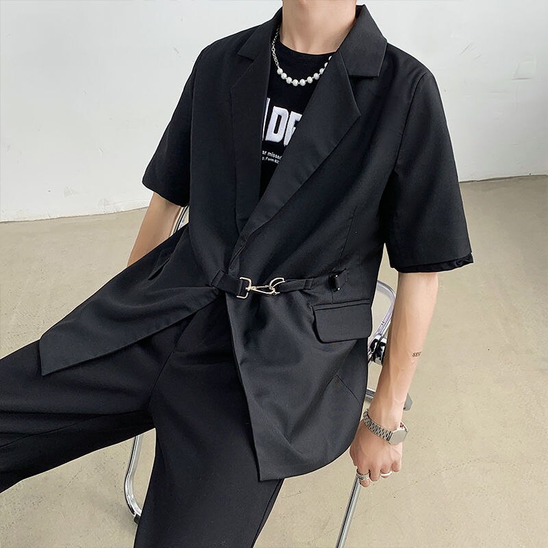 Blazer d'été à manches courtes pour hommes, – Grandado