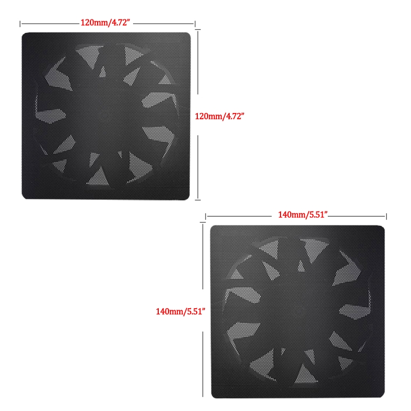 B0KA PVC Cooling Fan Dust Filter 12cm/14cm Desktop Computer Industrial Fan Filter Cover Dustproof Magnetic Net with Holes