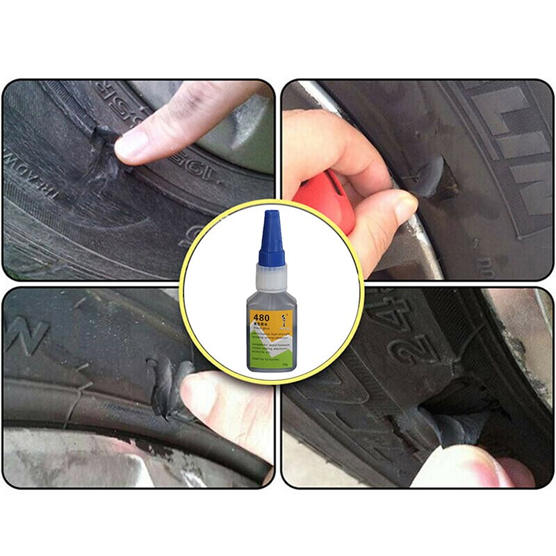 480 Zwart Super Lijm Auto Rubber Reparatie Band Lijm Venster Speaker Seal 20G