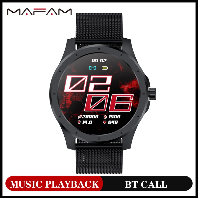 Mafam MX10 Bluetooth Smart Horloge Mannen 260 Mah Batterij Muziek Afspelen IP68 Waterdichte Fitness Sport Smartwatch Voor Android