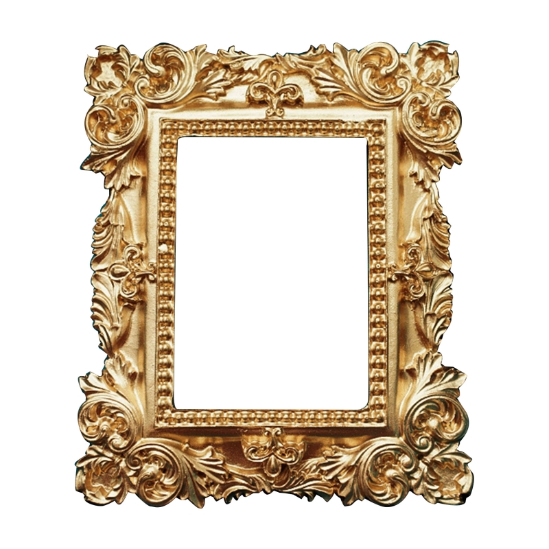 Marco de fotos Retro dorado para decoración del hogar, accesorios de exhibición de joyería para decoración de uñas, Fondo de fotografía para sesión de fotos: Rectangle