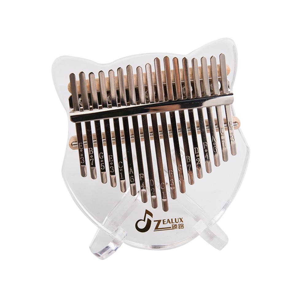 Kalimba de acrílico de 17 teclas, Piano de pulgar transparente negro Mbira Sanza, teclado de Piano de pulgar, instrumento Musical, martillo de afinación