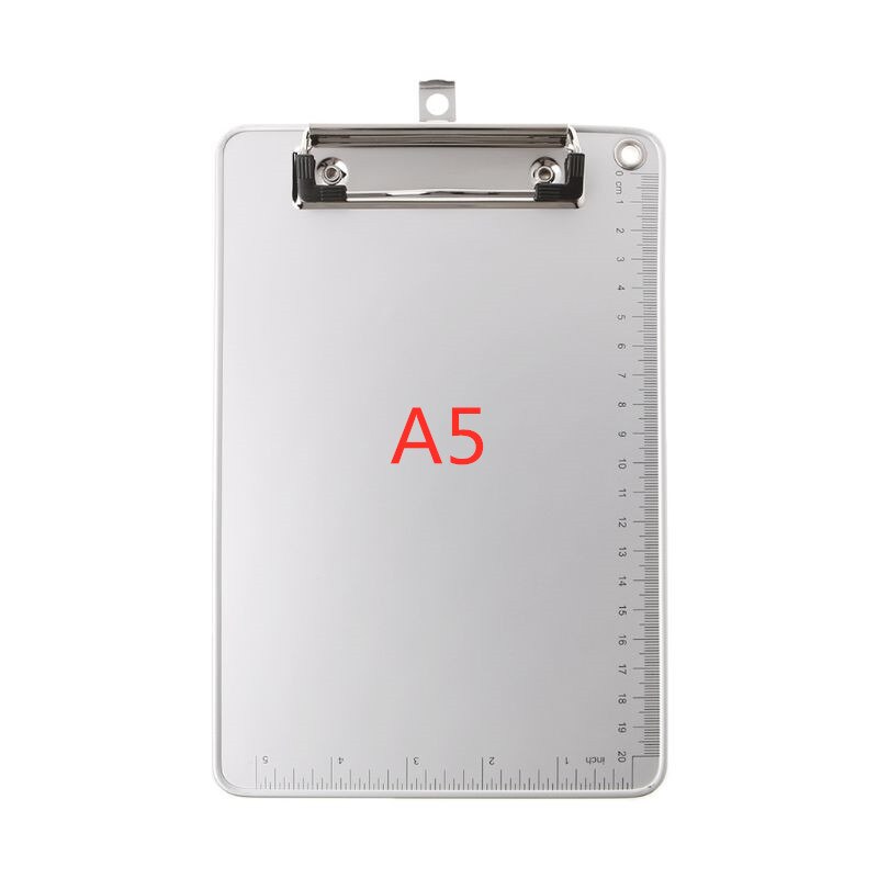 Bærbar  a4/a5 aluminiumslegering skriveklip bord skridsikker fil hardboard papirholder til kontorskole papirvarer: Andet