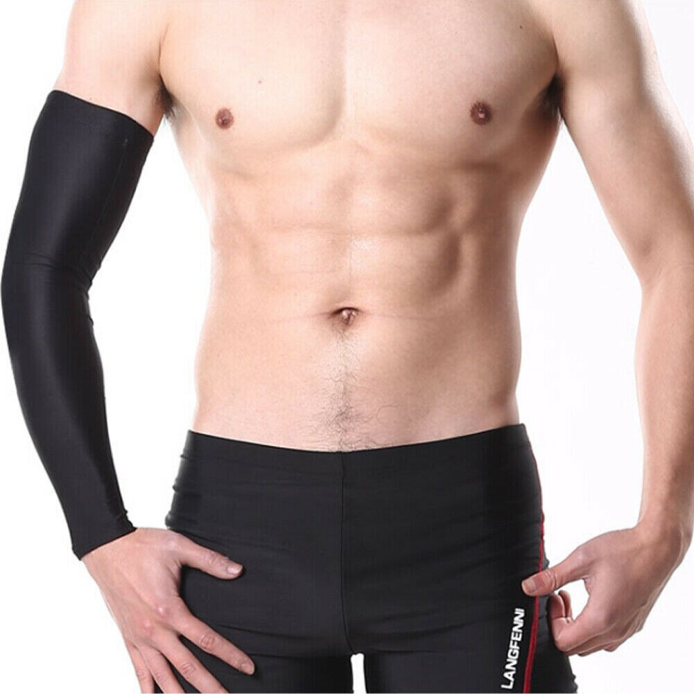 Arm Sleeve Basketball Fitness Flexible Elbow Support Compression Elasticated Arm Protector: Black / M