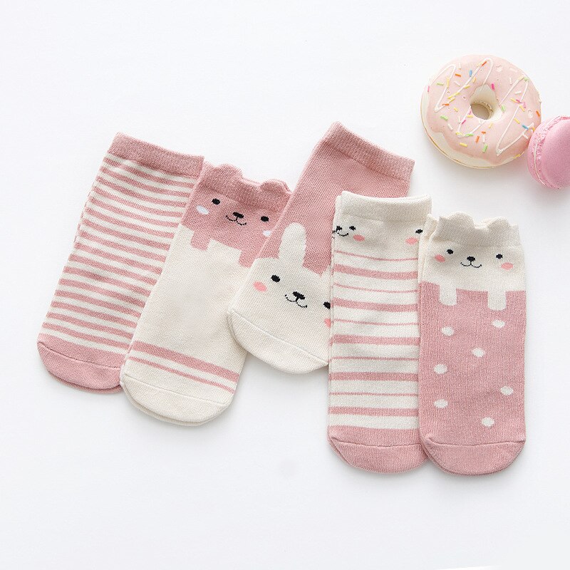 Happyflute 5 Paren/partij Unisex Mooie Leuke Cartoon Kids Baby Sokken Meisje Jongen Baby Peuter Sokken Baby Zachte Katoenen Sokken 0-12 Y