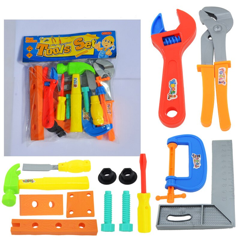 Baby Vroege Educatief Speelgoed Diy Arts Set Jongens Speelgoed Reparatie Tool Plastic Simulatie Ammer Nagels Moer Schroevendraaier Model Gereedschap Speelgoed