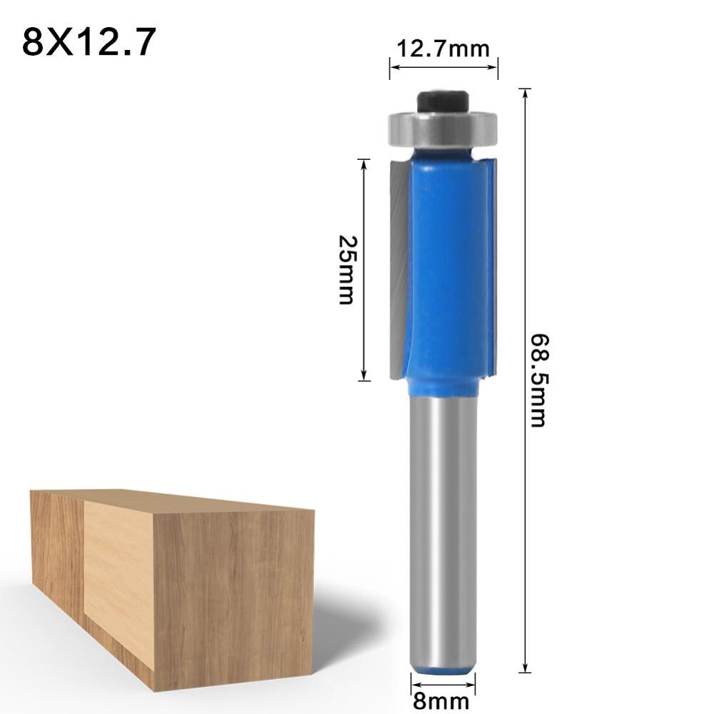 Fresas de fresa de vástago de 8mm, plantilla de tungsteno, brocas de enrutador de madera con rodamientos de bolas superiores, 1 ud.