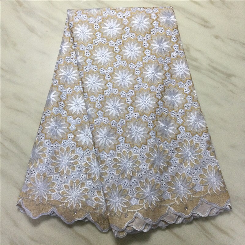 Afrikansk 100%  bomull blonder stoff blonde materiale i sveits broderi sveitsisk voile blonde stoff 5 yards
