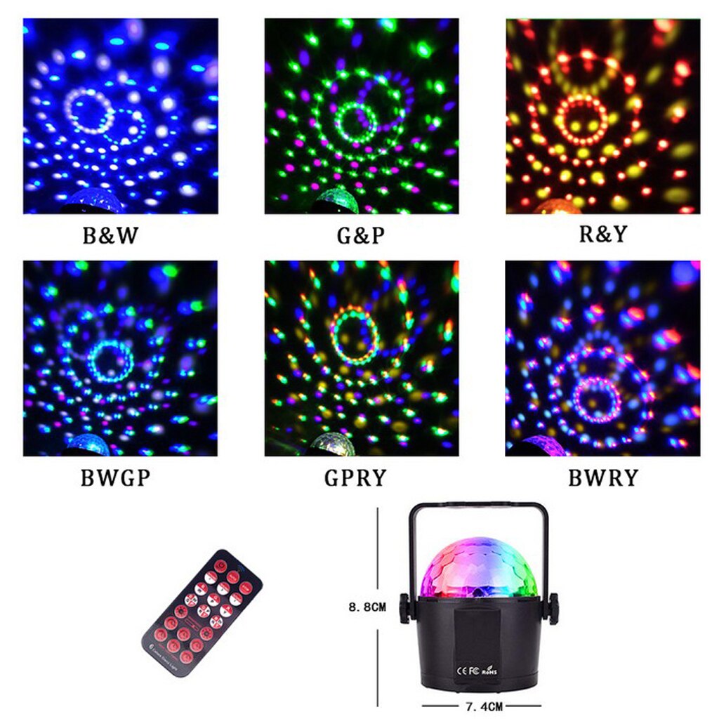 LED Mini RGB Disco Party Club DJ KTV Magic Ball Lamp US Standard
