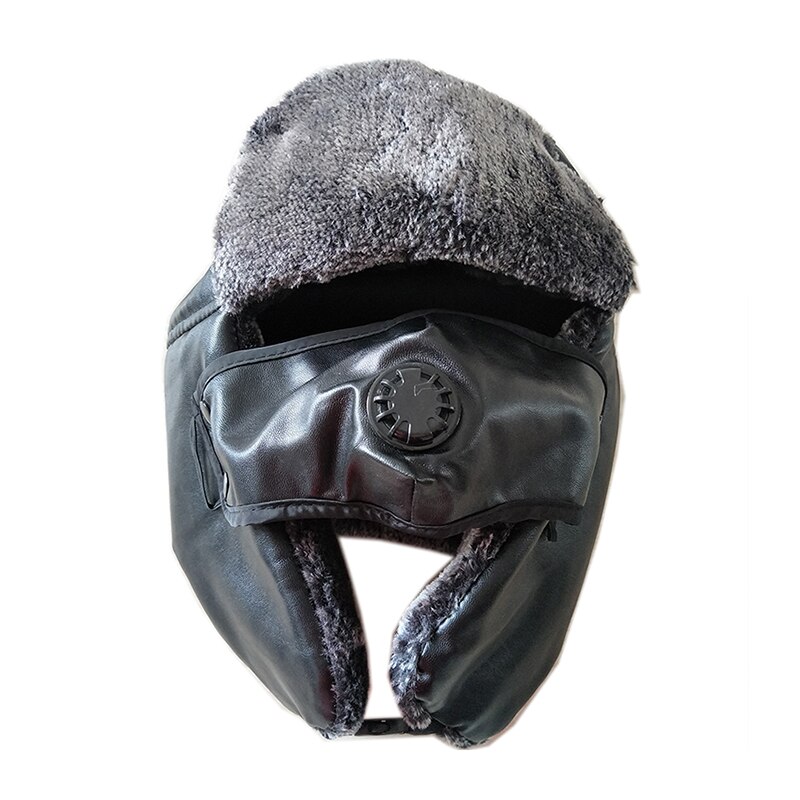 unisex bomber hat winter fur earflap brown caps ushanka hats cap bomber hat Ear helmet for mens and women pu leather ushanka