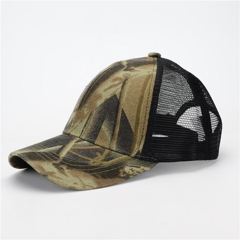 Cokk mesh kasket baseball kasket mænd camouflage trucker hat kasket mænd baseball camo cap knogler mandlige snapback hatte til mænd kvinder casquette: Militærgrøn