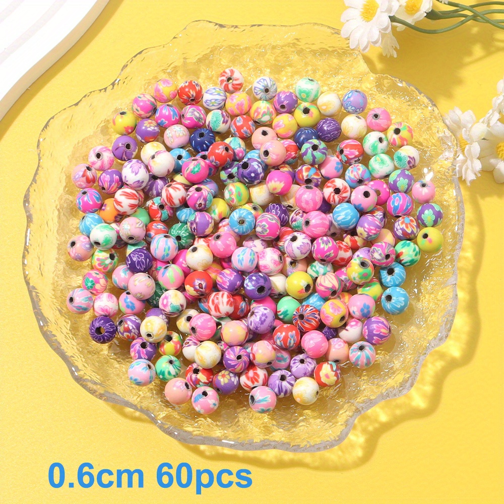 20/60 Uds. Cuentas decorativas de cuentas de cerámica blanda de 0,6 cm/0,8 cm/1cm se pueden utilizar para pulseras, collares, producción de joyería artesanal: Blanco / 2MM