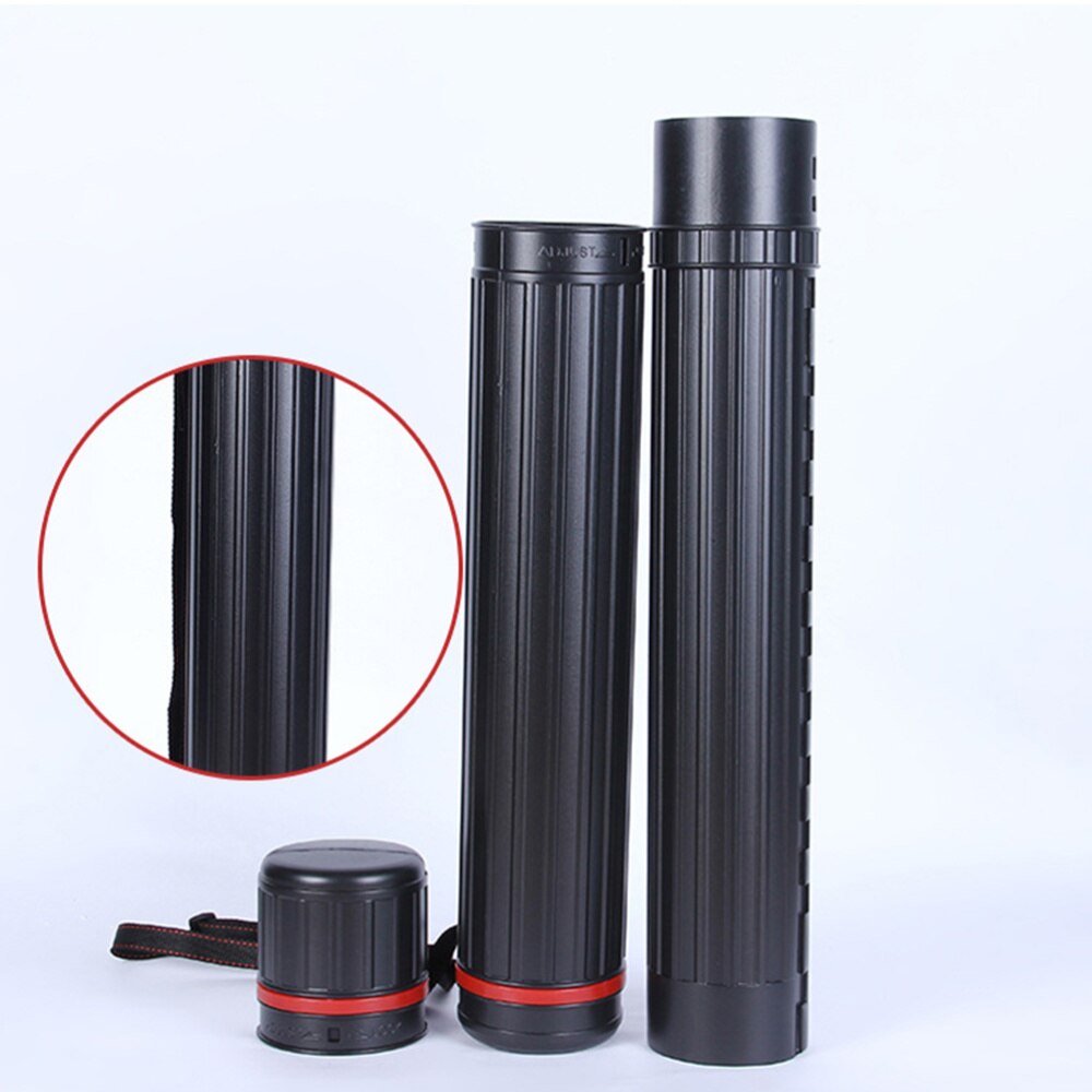 10x55cm Plastic Storage Tube Advanced Expandable Carrying Case For Posters, Artwork, Documents, Blueprints(Black)