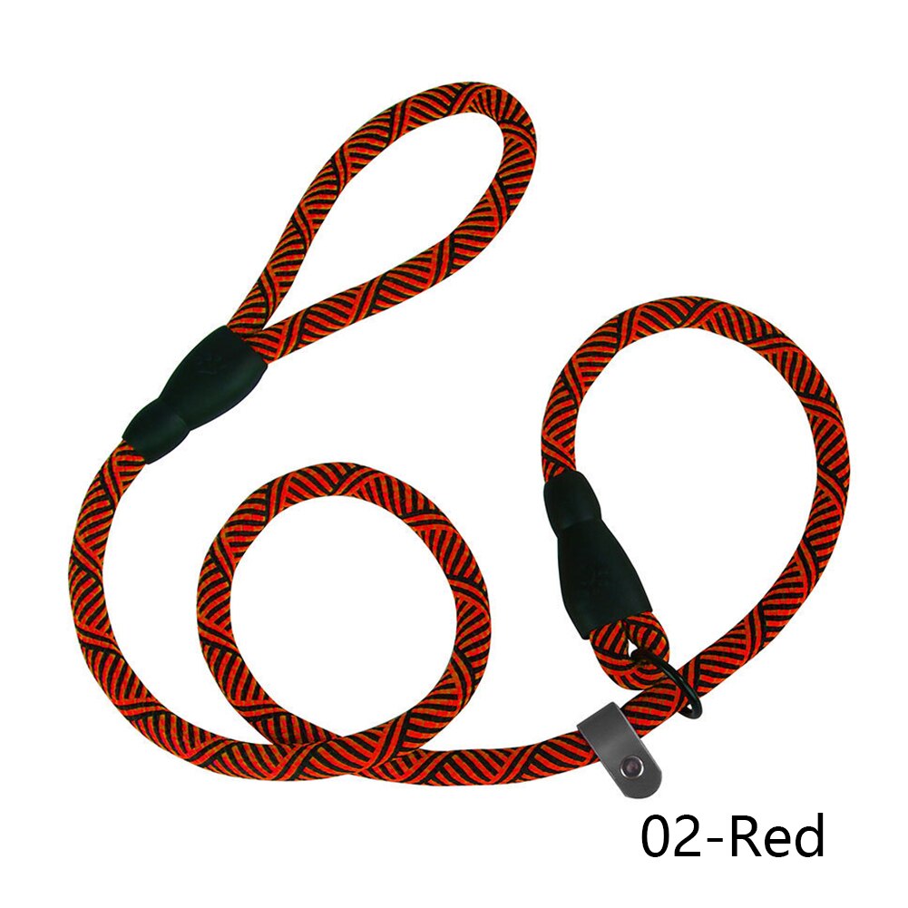 Durable Dog Slip Rope Nylon Leash Adjustable Loop Collar Comfortable Leash Supports The Strongest Pulling Large Medium Dogs: Red-P chain