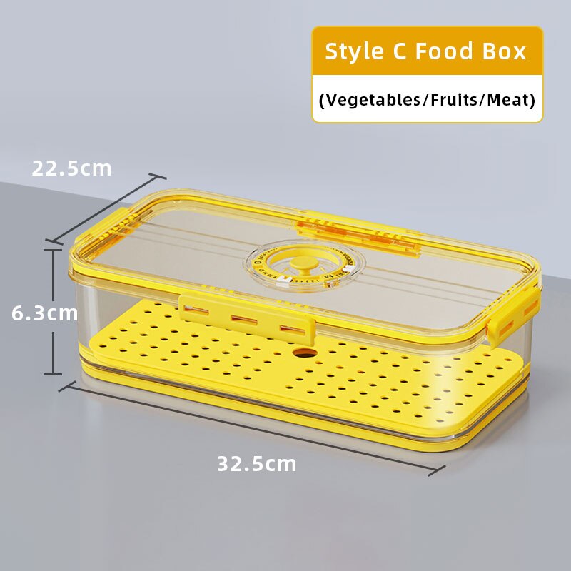 Kitchen Storage Food organizer Container PET Seal Stable Cans For Fridge High-capacity Fresh Eggs Vegetable Fruit Storage Box: Style C