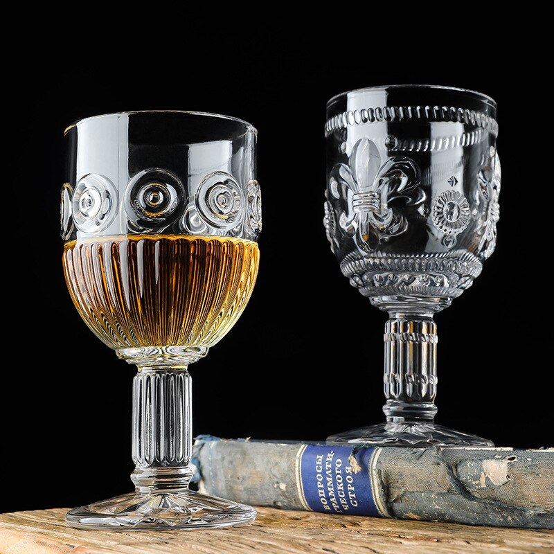 Copa de cristal con relieve de iris europeo, vaso para agua, té, vino, zumo de fruta, bebida, hogar