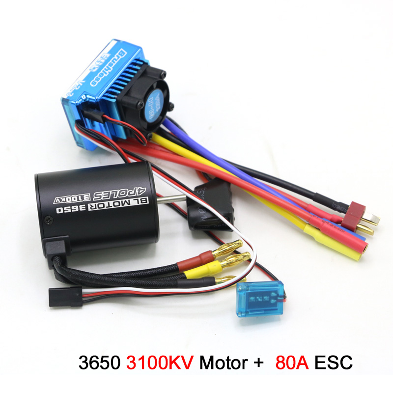 RC Motor 3650 3100KV / 3900KV / 4300KV / 5200KV Brushless Motor & 45A 60A 80A 120A ESC Combo for 1/ 8 1/10 RC Car RC Boat Part