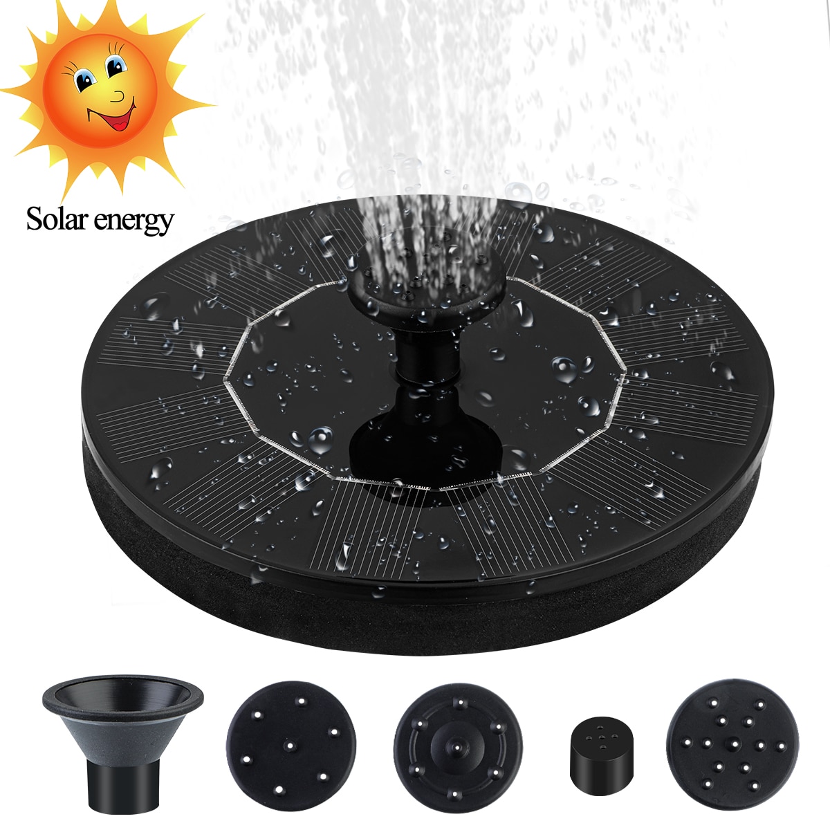 Solar Fountain Pump Water Pumps Solar Panel Fountains Waterfalls Floating Water Pump for Birdbath Pool Pond Garden