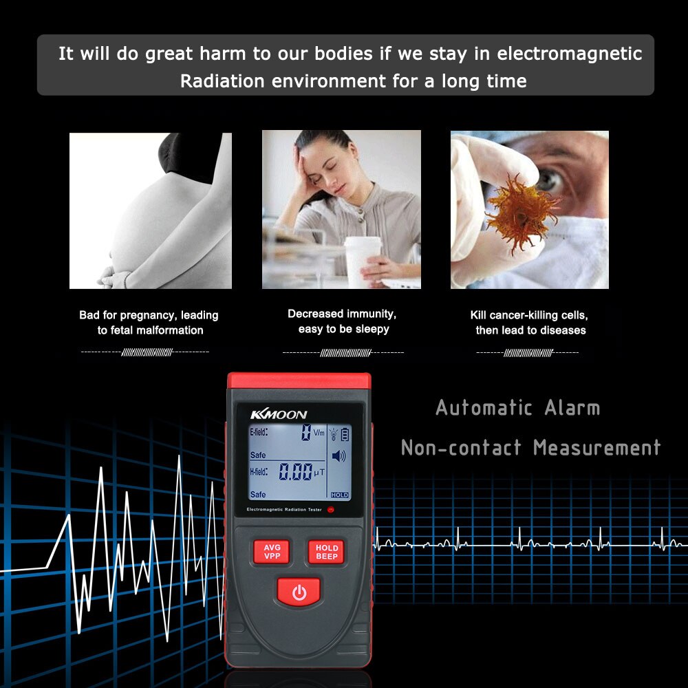Digital LCD Electromagnetic Radiation Detector Meter Dosimeter Tester Counter