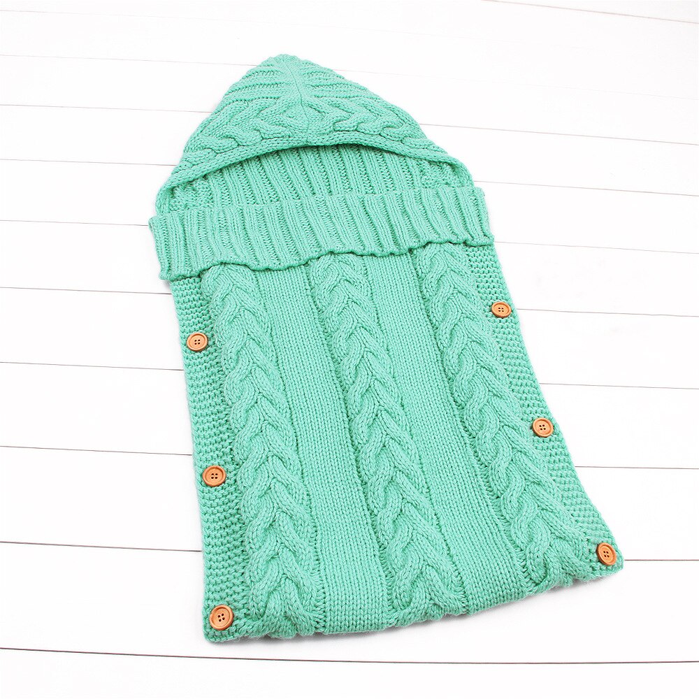 Pasgeboren Baby Winter Kinderwagen Wrap Deken Voetenzak Warm Gebreide Haak Inbakeren Anti-Kick Slaapzakken Peuter Baby Slaap Zak: 17