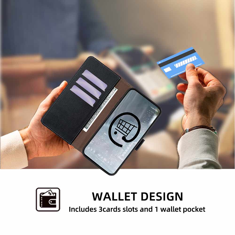 RFID Blocking Flip Magnetic Buckle Wallet Case for iPhone 16 Pro Max 16 Plus Protective Cover Leather Book Case With Card Holder