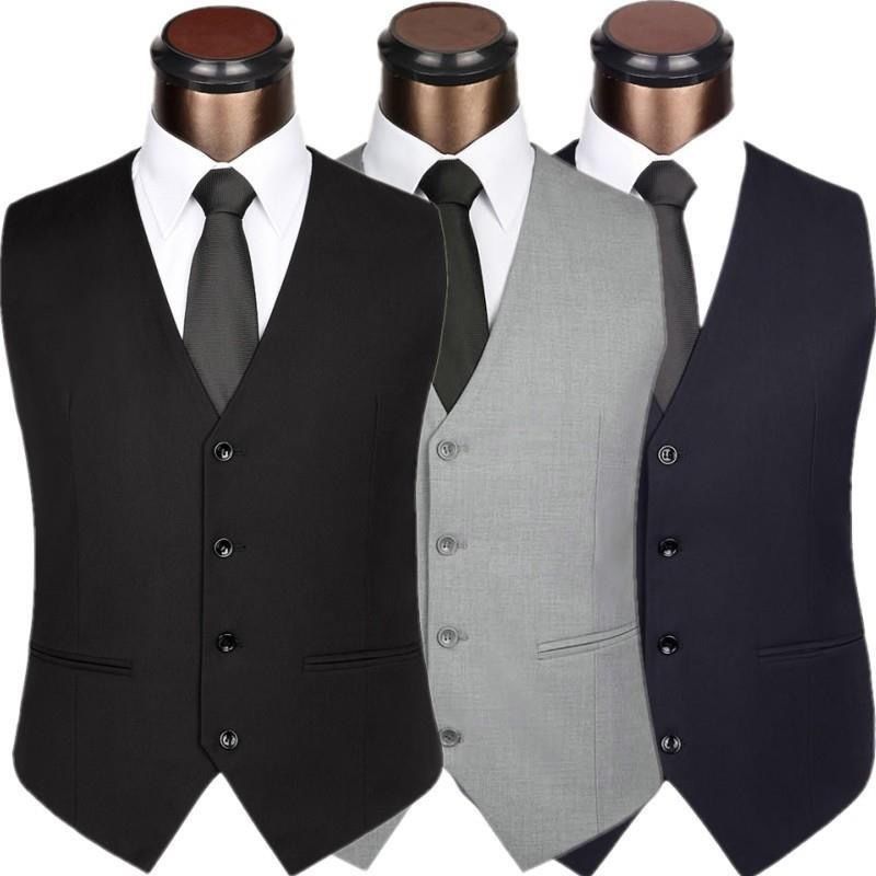 British Style Mens Suit Vest Casual Business Sleeveless Waistcoat Wedding Party Business Gentlemen Classic Vests HOWDFEO