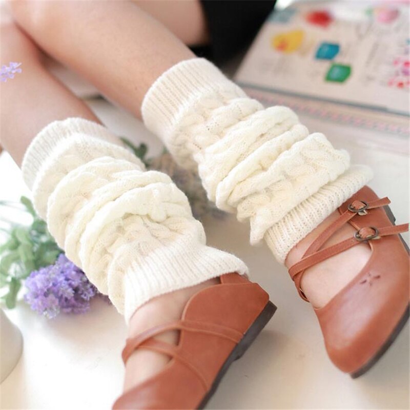 Kvinder vinter varme benvarmere strikkede scoks hæklet lange støvler sokker 40h